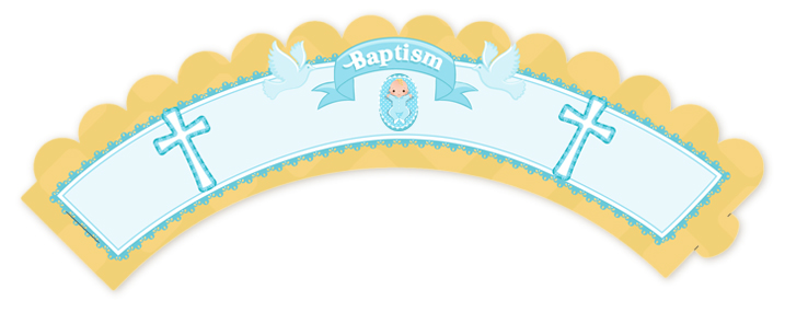  Baby Boy - Baptism / Christening Cupcake Wrappers Option 1