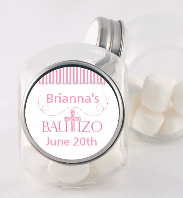 Bautizo Cross Pink Baptism / Christening Candy Jars Candles & Favors