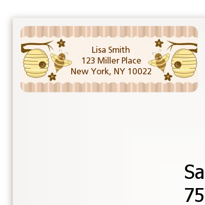 Cute As Can Bee - Baby Shower Return Address Labels