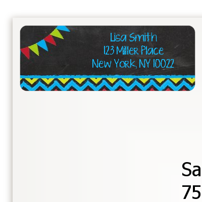 Birthday Boy Chalk Inspired - Birthday Party Return Address Labels