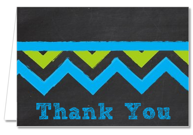 Birthday Boy Chalk Inspired - Birthday Party Thank You Cards