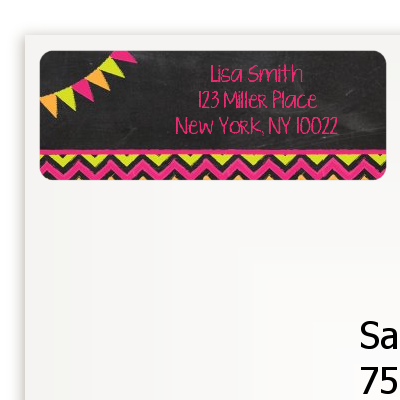 Birthday Girl Chalk Inspired - Birthday Party Return Address Labels