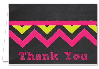 Birthday Girl Chalk Inspired - Birthday Party Thank You Cards