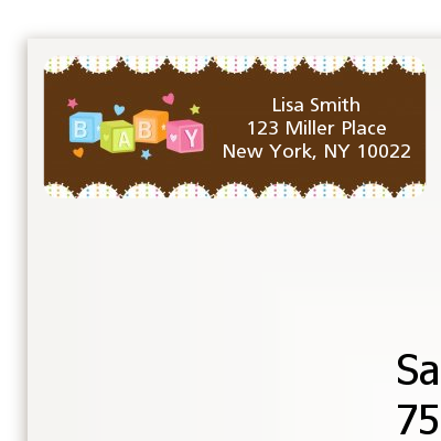 Baby Blocks - Baby Shower Return Address Labels