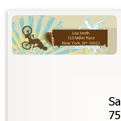 BMX Rider - Birthday Party Return Address Labels