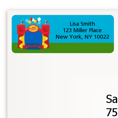 Bounce House - Birthday Party Return Address Labels