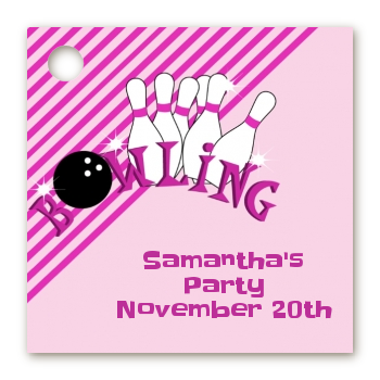 Bowling Girl - Personalized Birthday Party Card Stock Favor Tags