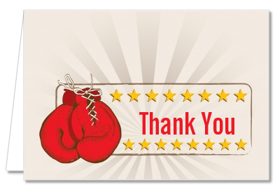 Boxing Gloves - Birthday Party Thank You Cards