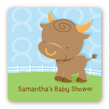 Bull | Taurus Horoscope - Square Personalized Baby Shower Sticker Labels