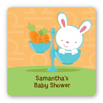 Bunny | Libra Horoscope - Square Personalized Baby Shower Sticker Labels