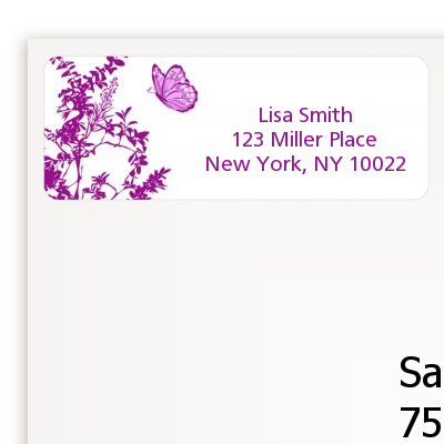 Butterfly - Baby Shower Return Address Labels