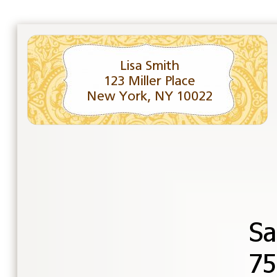 Pale Yellow & Brown - Bridal Shower Return Address Labels