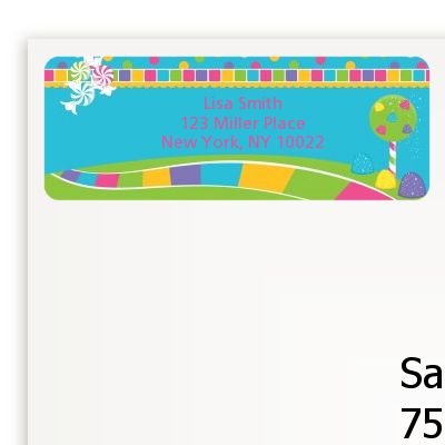 Candy Land - Birthday Party Return Address Labels