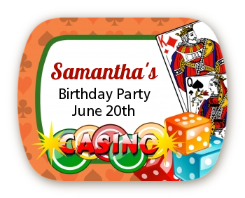 Casino Night Vegas Style - Personalized Birthday Party Rounded Corner Stickers