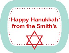 Celebrate Hanukkah - Personalized Hanukkah Rounded Corner Stickers