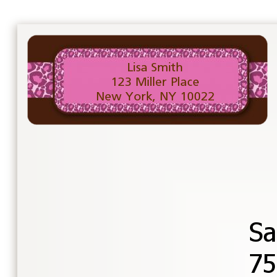 Cheetah Print Pink - Birthday Party Return Address Labels
