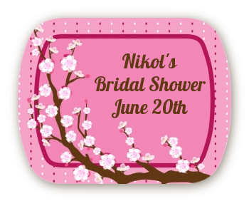 Cherry Blossom - Personalized Bridal Shower Rounded Corner Stickers