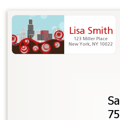 Chicago Skyline - Bridal Shower Return Address Labels