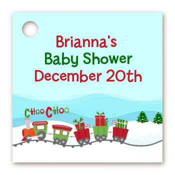 Choo Choo Train Christmas Wonderland - Personalized Baby Shower Card Stock Favor Tags