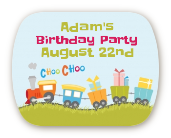 Choo Choo Train - Personalized Birthday Party Rounded Corner Stickers