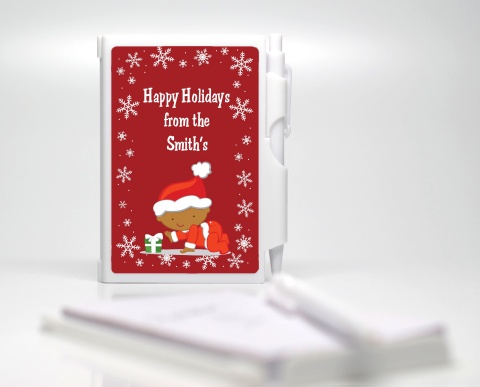  Christmas Baby Snowflakes African American - Baby Shower Personalized Notebook Favor 