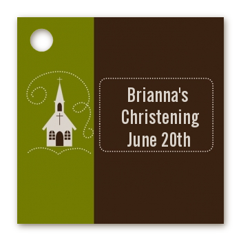 Church - Personalized Baptism / Christening Card Stock Favor Tags