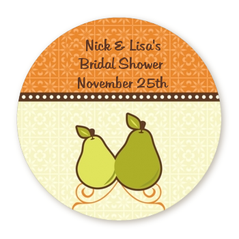  The Perfect Pair - Round Personalized Bridal Shower Sticker Labels 