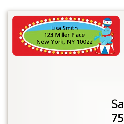 Circus - Birthday Party Return Address Labels