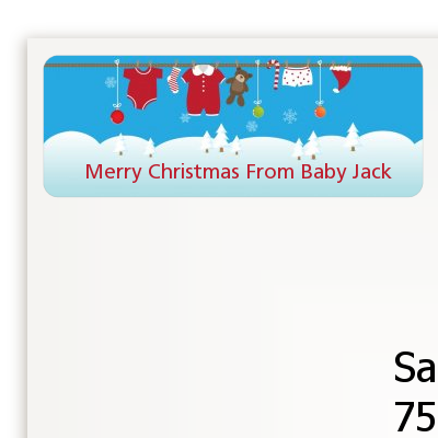 Clothesline Christmas - Baby Shower Return Address Labels