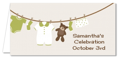 Clothesline It's A Baby - Personalized Baby Shower Place Cards