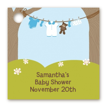 Clothesline It's A Boy - Personalized Baby Shower Card Stock Favor Tags