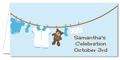 Clothesline It's A Boy - Personalized Baby Shower Place Cards