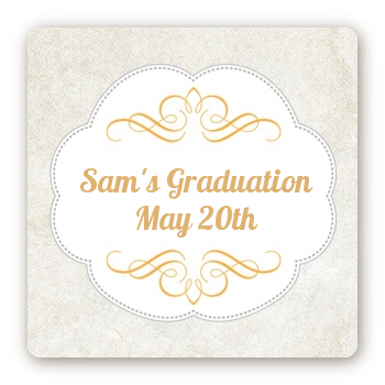 Con-Grad-ulations - Square Personalized Graduation Party Sticker Labels