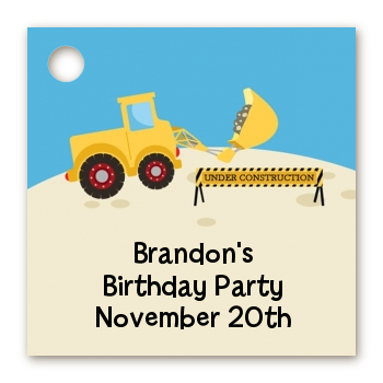 Construction Truck - Personalized Birthday Party Card Stock Favor Tags