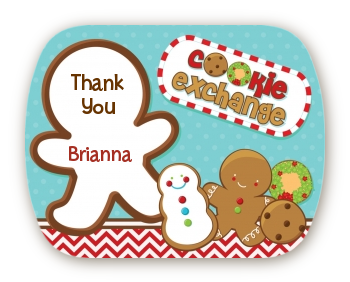 Cookie Exchange - Personalized Christmas Rounded Corner Stickers