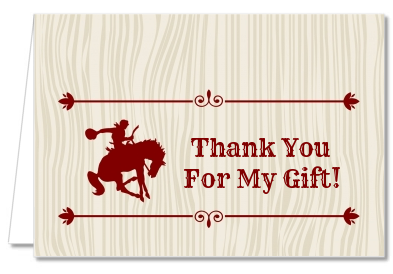 Cowboy Rider - Birthday Party Thank You Cards