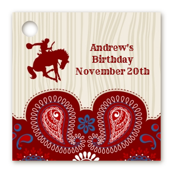 Cowboy Rider - Personalized Birthday Party Card Stock Favor Tags