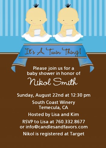 Twin Baby Boys Asian - Baby Shower Invitations