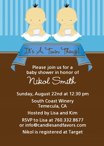 Twin Baby Boys Asian - Baby Shower Invitations