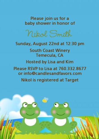 Twin Frogs - Baby Shower Invitations