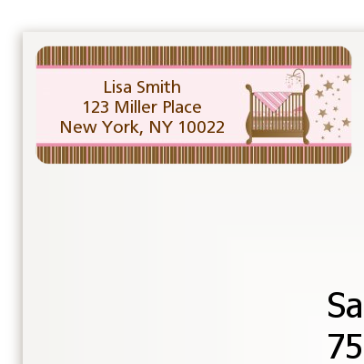 Crib Pink - Baby Shower Return Address Labels