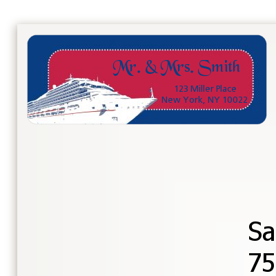 Cruise Ship - Bridal Shower Return Address Labels