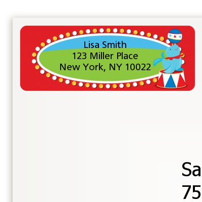 Circus Seal - Birthday Party Return Address Labels