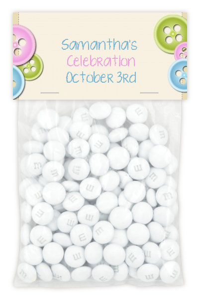 Cute As a Button - Custom Baby Shower Treat Bag Topper