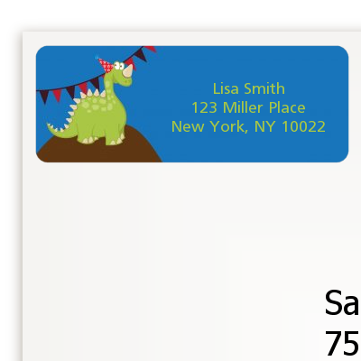 Dinosaur - Birthday Party Return Address Labels