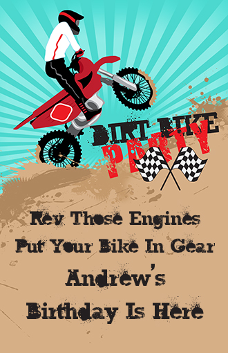 Dirt Bike - Personalized Birthday Party Wall Art