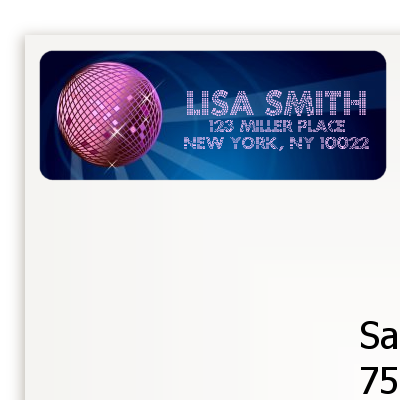 Disco Ball - Birthday Party Return Address Labels