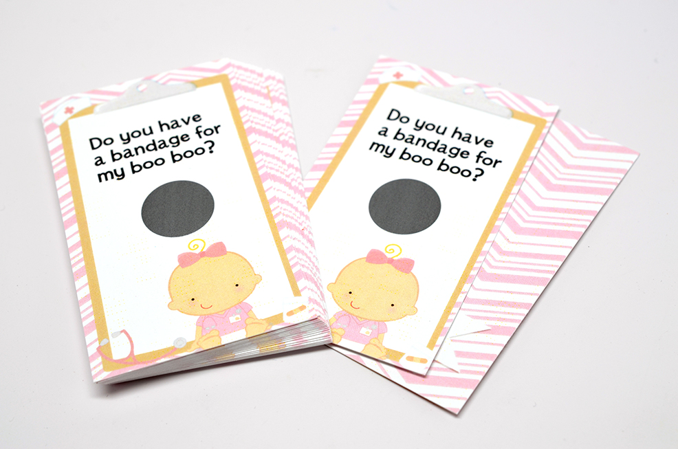  Little Girl Nurse On The Way - Baby Shower Scratch Off Game Tickets 