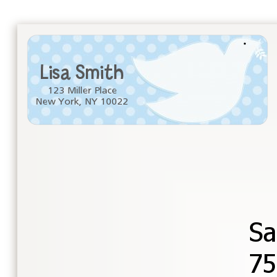 Dove Blue - Baptism / Christening Return Address Labels