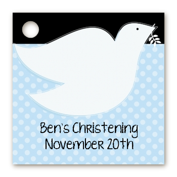 Dove Blue - Personalized Baptism / Christening Card Stock Favor Tags